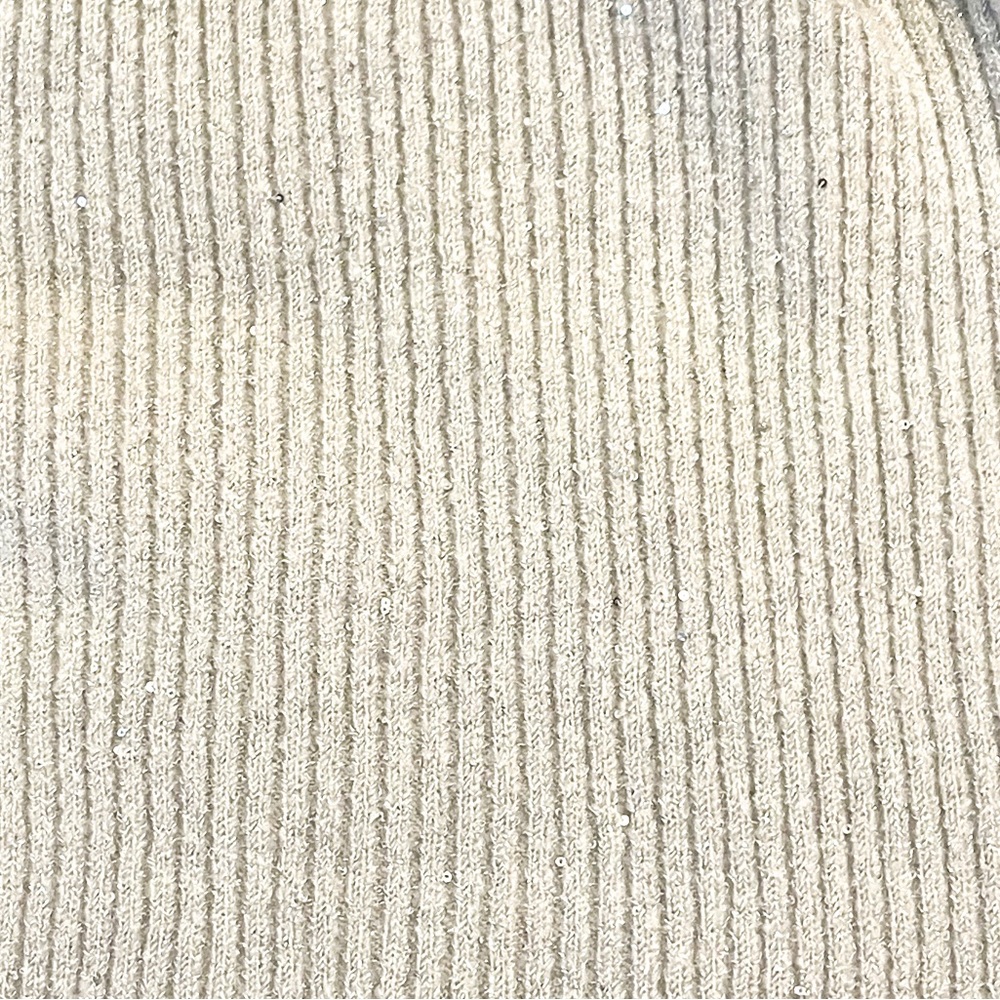 1.STATE Ribbed Square Neck Shimmer Sweater - Silver - NWT - Size XL - Picture 2 of 3